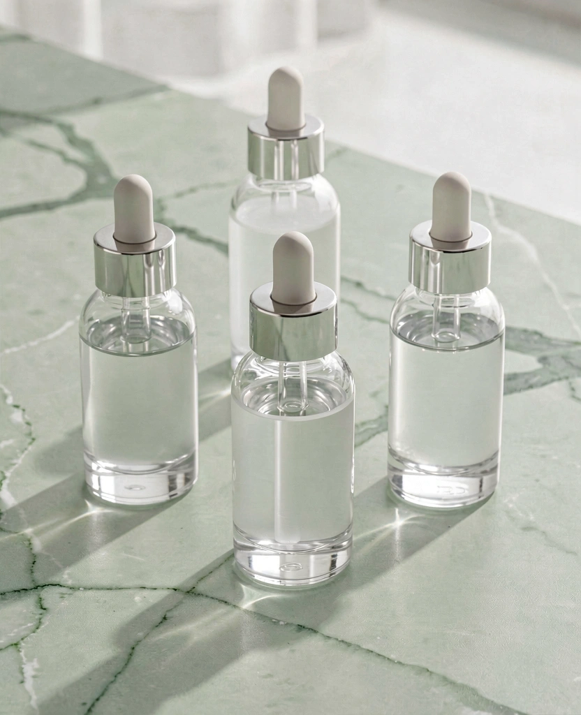 Serum za lice u staklenim bočicama
